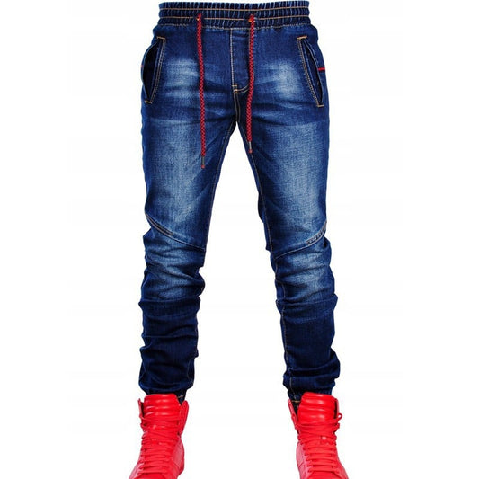 New Elastic Waist Men's Jeans - European and American Style