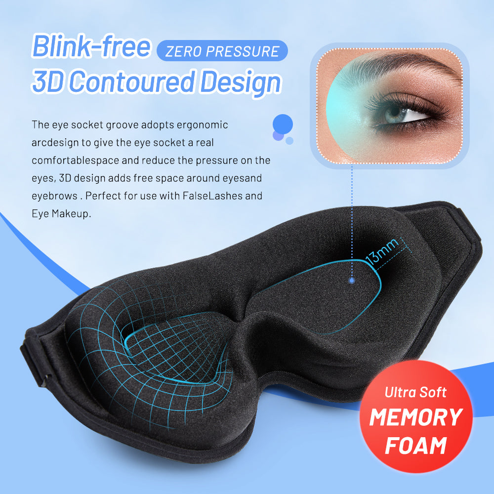 Adjustable 3D Ergonomic Memory Foam Sleep Mask