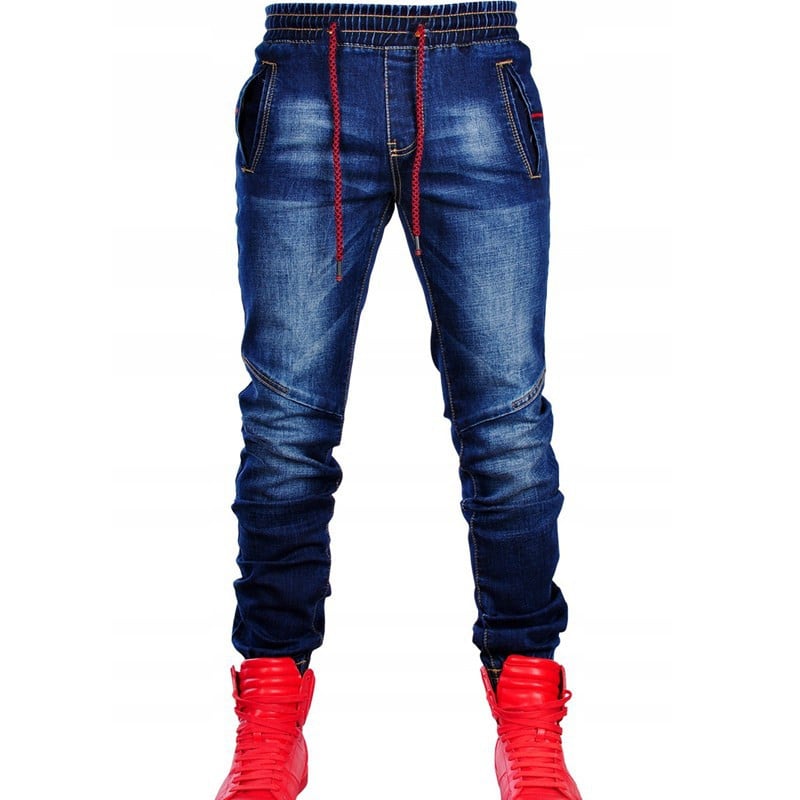 New Elastic Waist Men's Jeans - European and American Style
